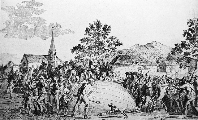 villagers attack Le Globe