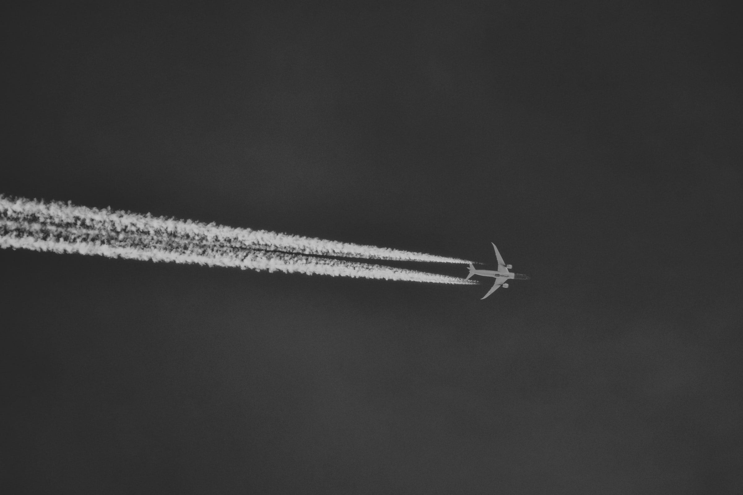 Aircraft leaving behind contrails