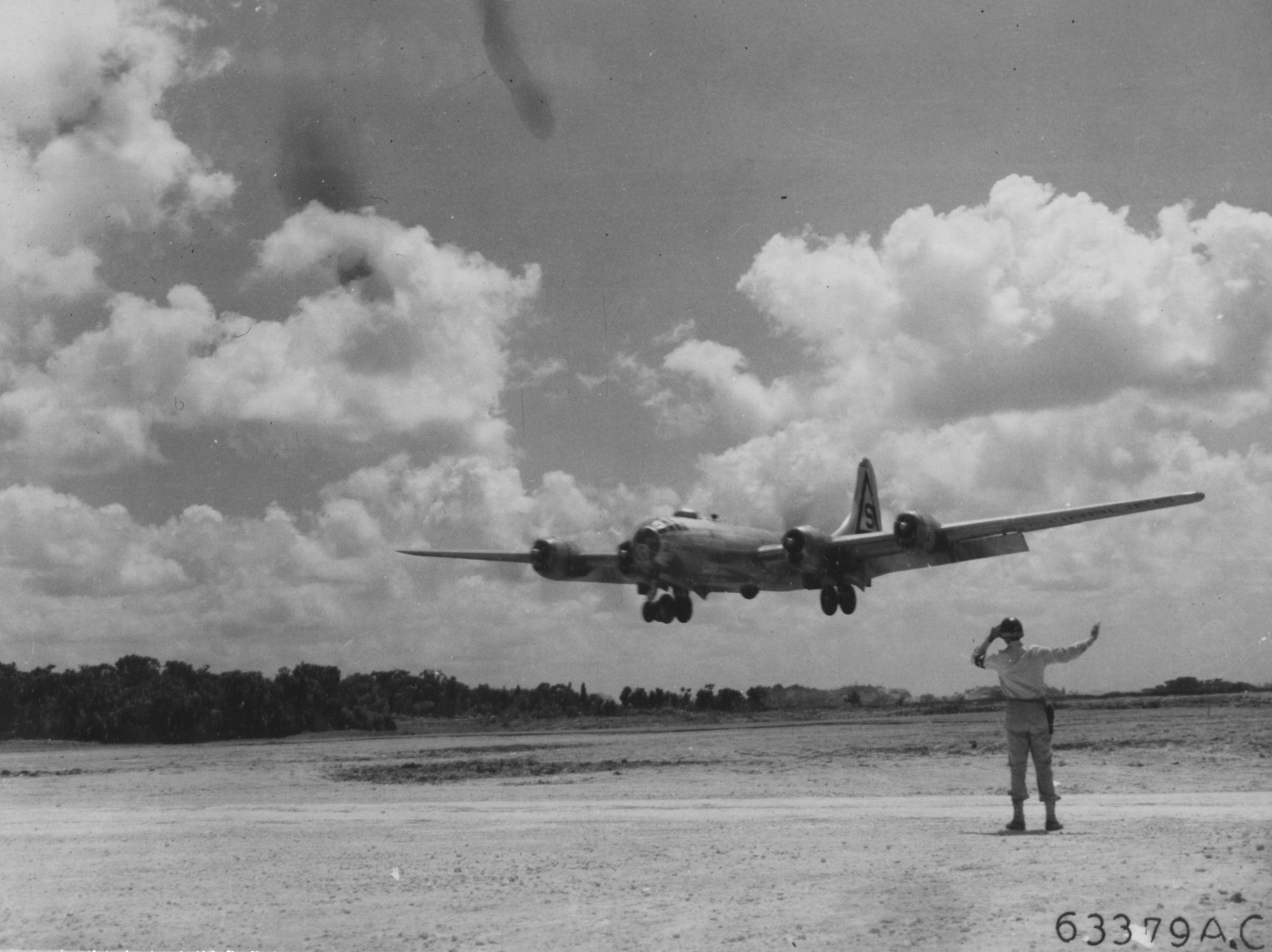 b-29 landing at kadena, Japan