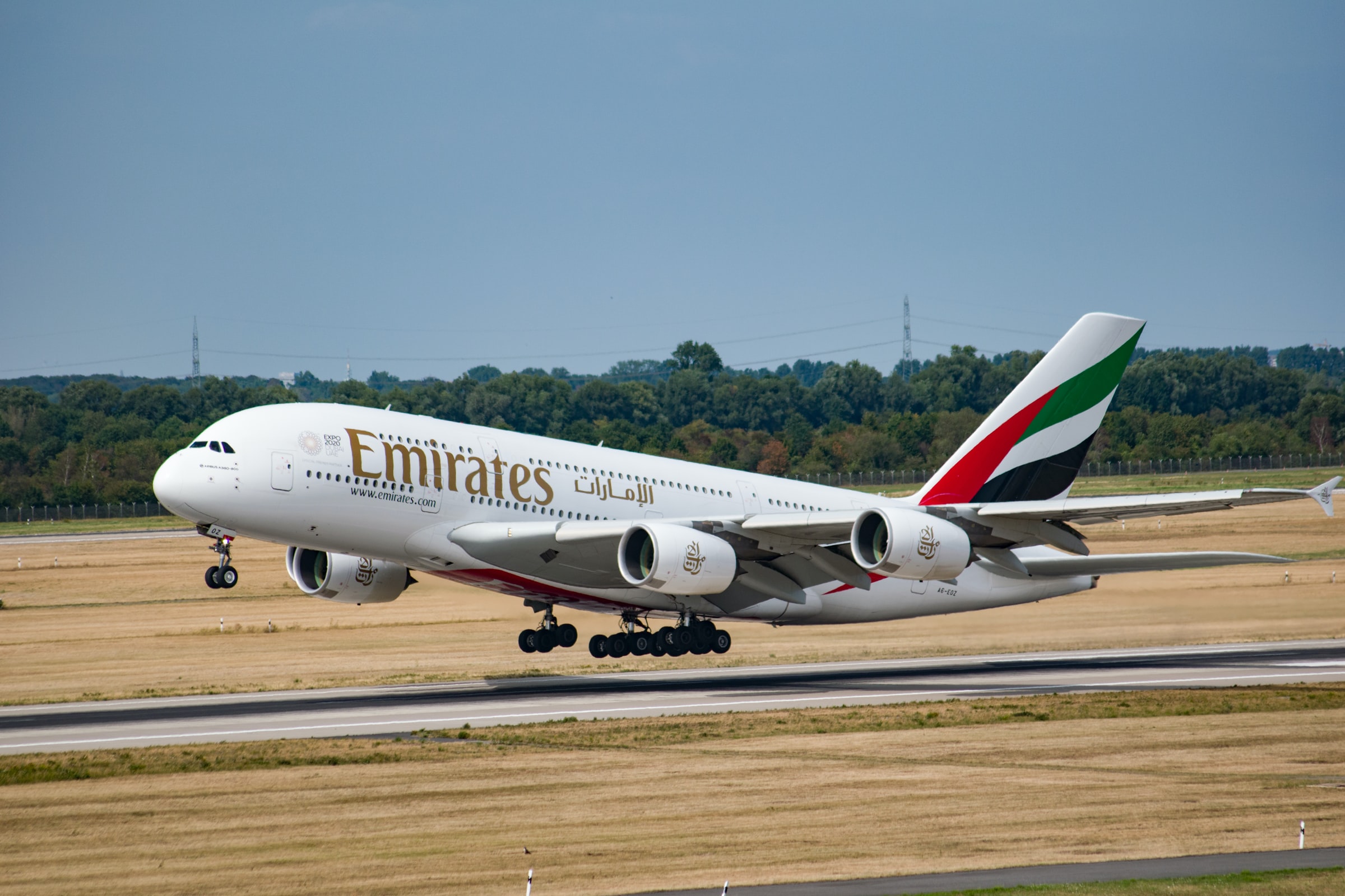 Emirates A380 at Dusseldorf Airport