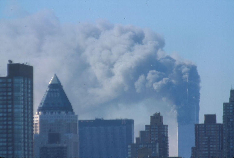 Smoke rising from the WTC on 9/11